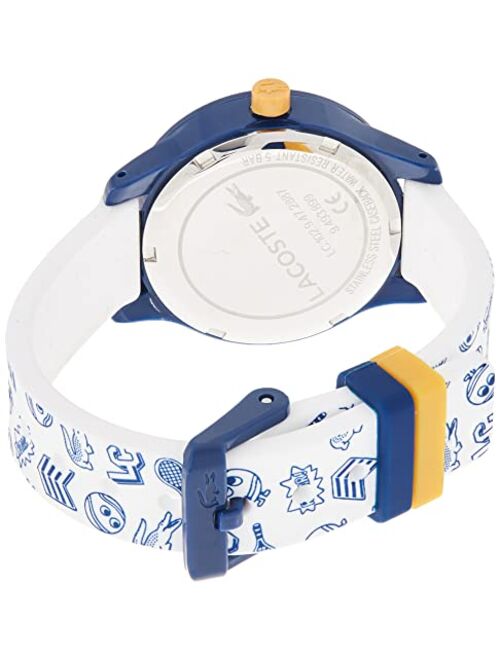 Lacoste Kids' TR90 Quartz Watch with Rubber Strap, White, 14 (Model: 2030011)