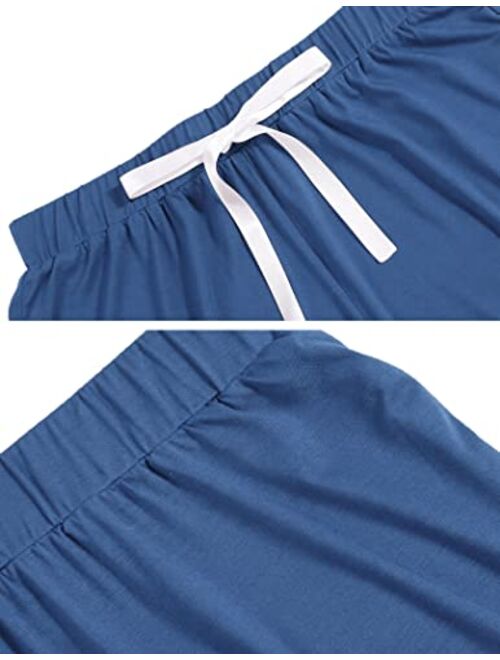 Hotouch Women's Modal Short Pajama Set Short Sleeve Sleepwear Button Down Nightwear Soft Pj Lounge Sets S-XXL