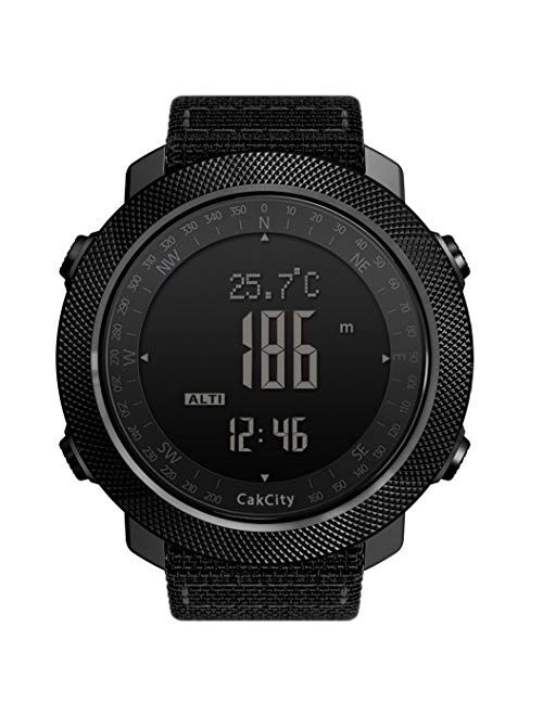 CakCity Digital Sports Watches for Men Military Watches with Compass Temperature, Steps Tracker, Large Dial, Model: Apache