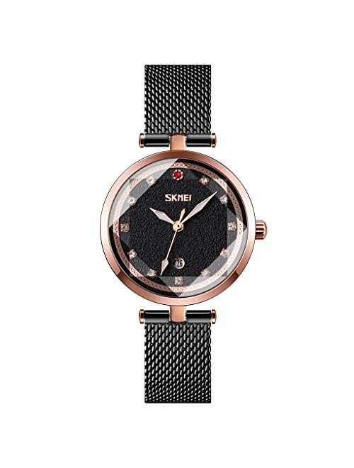 CakCity Fashion Elegant Watches for Women - Luxury Analog Womens Watch with Date Casual Luminous Quartz Ladies Wrist Watch with Stainless Steel Mesh Band
