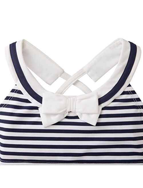 Hope & Henry Girls' Two-Piece Bikini Swimsuit with Ruffle and Bow Details