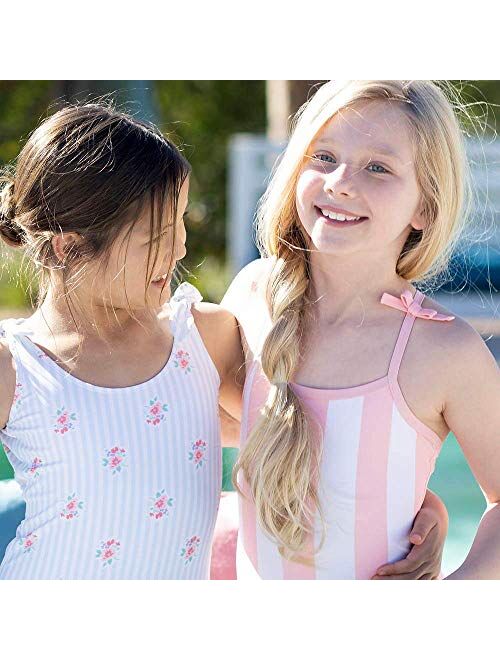 Hope & Henry Girls' One-Piece Swimsuit Containing Recycled Fibers with UPF 50+ Sun Protection