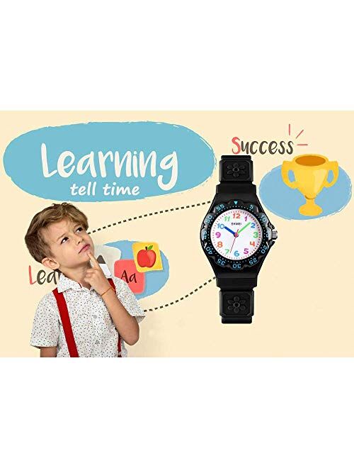 CakCity Kids Watch Waterproof Cute Cartoon Analog Girls Boys Wrist Watch for Little Child Time Teacher for Children 3-10 Year
