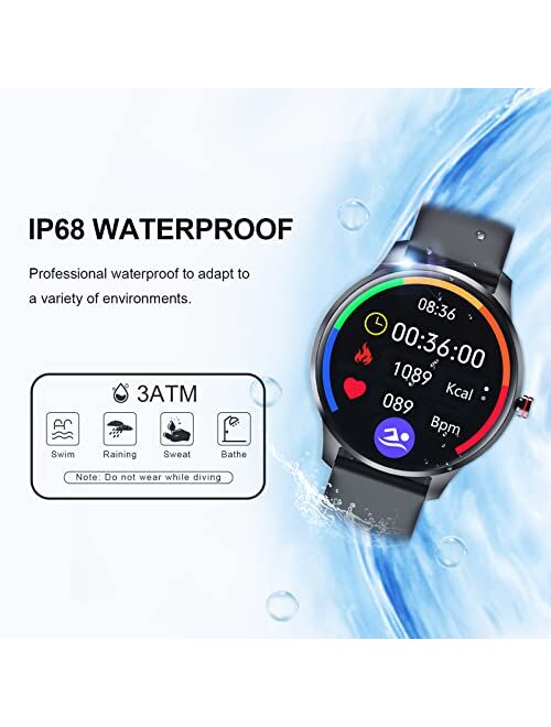 SKMEI Smart Watch for Men, Smart Watch for Android iPhones with Pedometer, Waterproof Fitness Activity Tracker with Heart Rate Blood Pressure Monitor Call Reminder Smartw