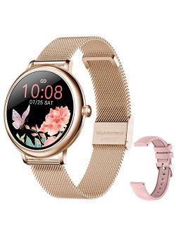 Smart Watch for Women, Smart Watches for Android iPhones with Female Function, Waterproof Fitness Activity Tracker with Heart Rate Blood Pressure Monitor Call Remin
