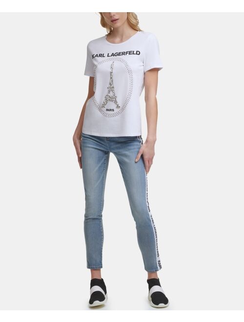 Karl Lagerfeld Sequin Eiffel Tower Tee