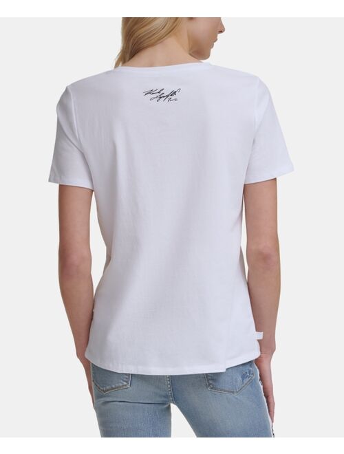 Karl Lagerfeld Sequin Eiffel Tower Tee