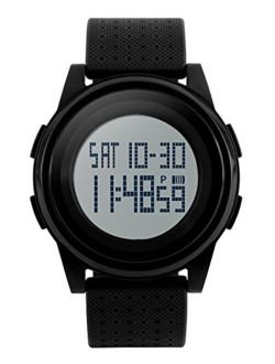 Sne Digital Sports Watch Water Resistant Outdoor Electronic Ultra Thin Waterproof LED Military Back Light Black Men's Wristwatch 1206