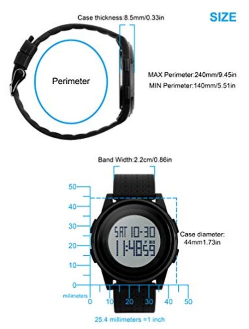 Sne Digital Sports Watch Water Resistant Outdoor Electronic Ultra Thin Waterproof LED Military Back Light Black Men's Wristwatch 1206