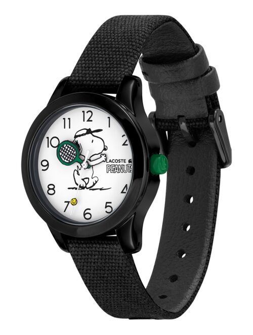 Lacoste Kids' 12.12 Peanuts Black Cotton Strap Watch 32mm, Created for Macy's