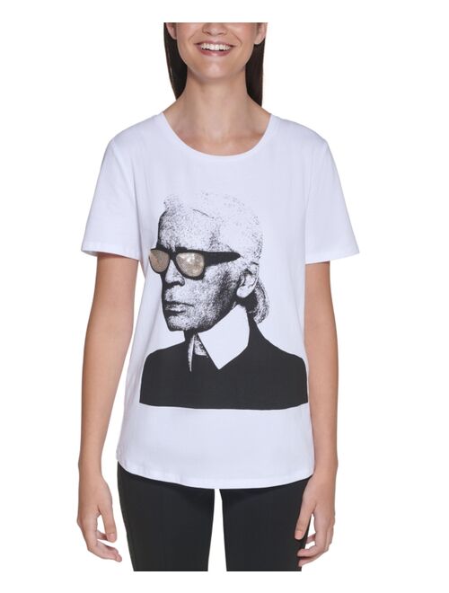 Karl Lagerfeld Sequined Photo T-Shirt