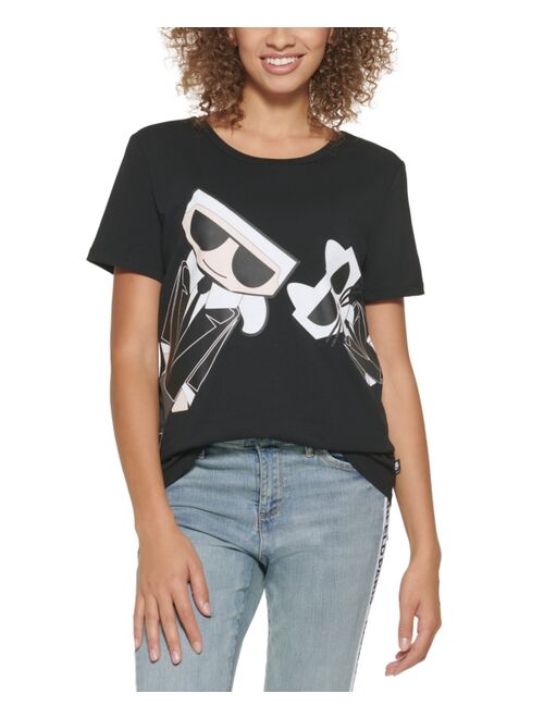 Karl Lagerfeld Black Tie Emoji T-Shirt