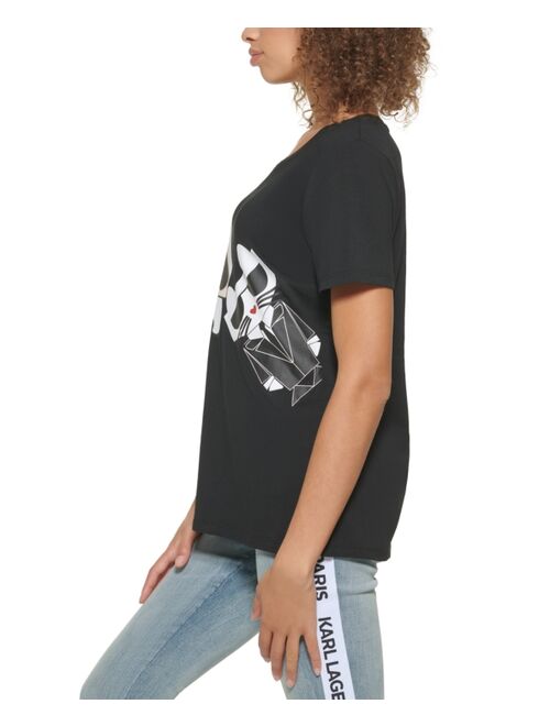 Karl Lagerfeld Black Tie Emoji T-Shirt