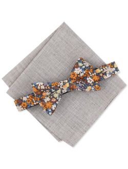 Men's Floral Bow Tie & Chambray Pocket Square, Created for Macy's