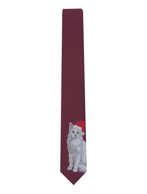Bar III Men's Skinny Holiday Kitty Tie, Created for Macy's