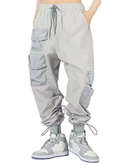 Men's Techwear Cyberpunk Ankle Casual Jogger Cargo Harem Pants with Pocket