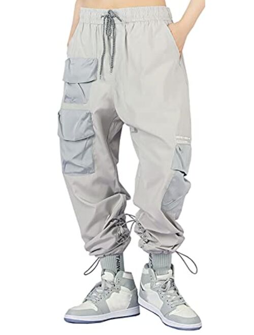 MOKEWEN Men's Techwear Cyberpunk Ankle Casual Jogger Cargo Harem Pants with Pocket