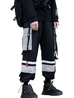 Men's Reflective Casual Punk Jogger Cargo Pants with Pocket