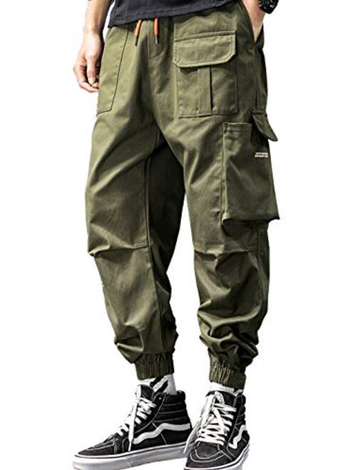 MOKEWEN Men's Jogger Cargo Techwear Streetwear Ankle Casual Harem Pants with Pocket