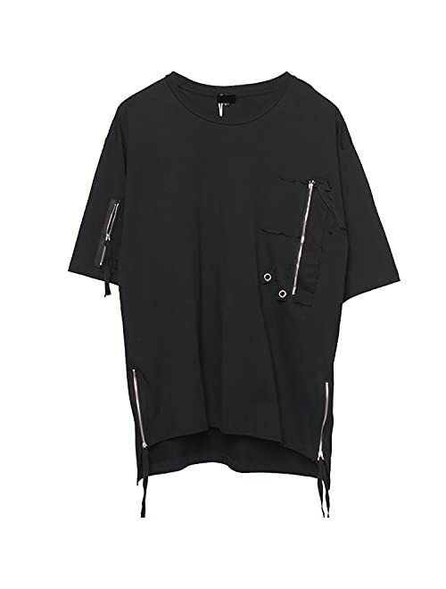 MOKEWEN Men's Streetwear Punk Short Sleeve T-Shirt
