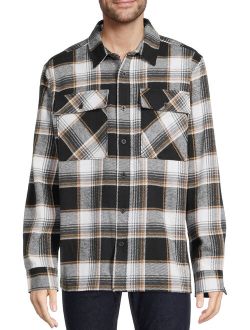 Men's and Big Men's Long Sleeve Flannel Layering Shirt Jacket