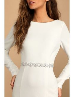 Indescribably Sweet Silver Rhinestone Bridal Belt