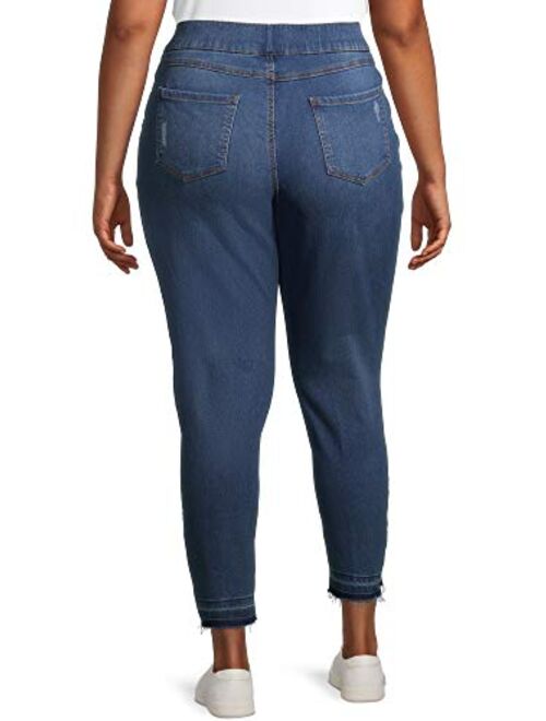 Terra & Sky Plus Size Denim Pull on Skinny Jeans
