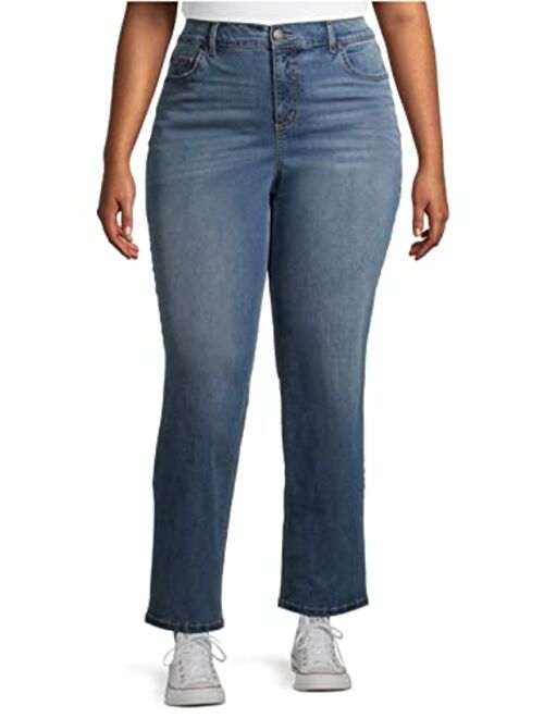 Terra & Sky Light Wash Plus Size Core Denim Straight Jeans