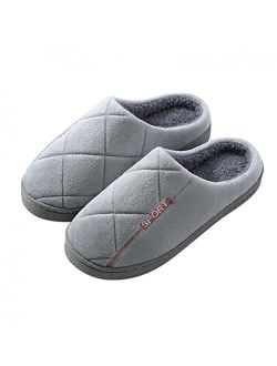 Men's Warm Memory Foam Slippers Cotton House Slippers Closed Toe Non-Slip House Shoes Indoor & Outdoor SCIHTE