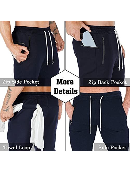 COOFANDY Men Athletic Joggers Pants Tapered Bodybuilding Sweatpants Zip Pockets