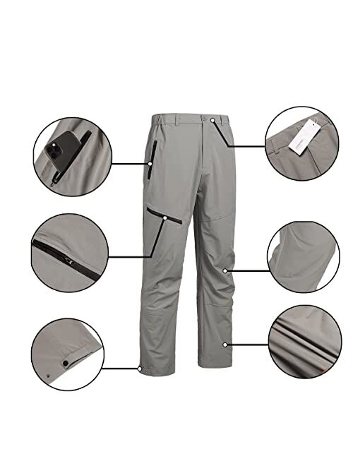 COOFANDY Men's Outdoor Hiking Pants Breathable Lightweight Quick Dry Running Pants Zipper Pockets
