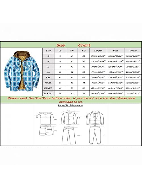 Aayomet Mens Flannel Jackets Plaid Long Sleeve Cotton Lining Flannel Jacket Thicken Lapel Pockets Hoodies Coats