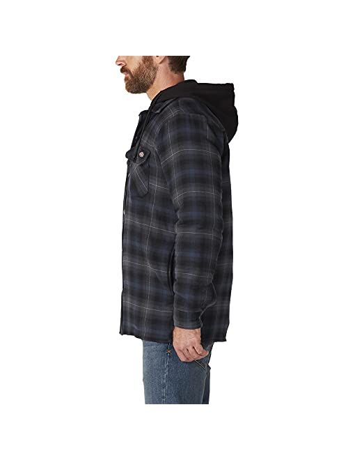 Dickies Men's Relaxed Fleece Hooded Flannel Shirt Jacket