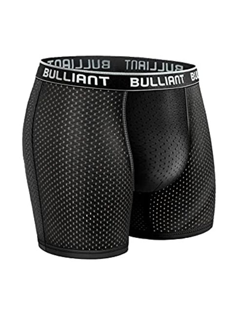 Mens Underwear Briefs 3 Pack,BULLIANT Mesh Athletic Sports Boxer Briefs Low Rise Waisted For Men No Fly