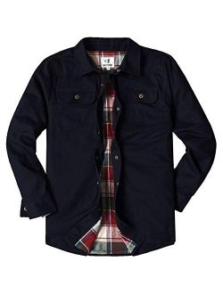 Mocotono Men's Heavyweight Canvas Flannel Lined Shirt Jacket