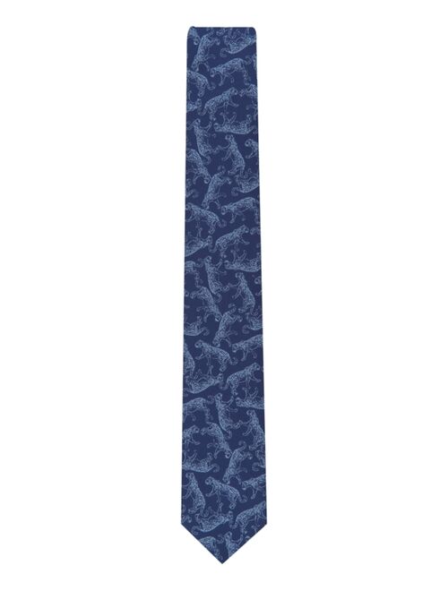 Bar III Men's Leopard Solid Skinny Tie, Created for Macy's