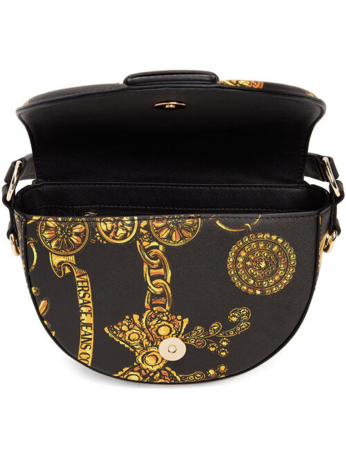 Black Baroque Round Buckle Bag