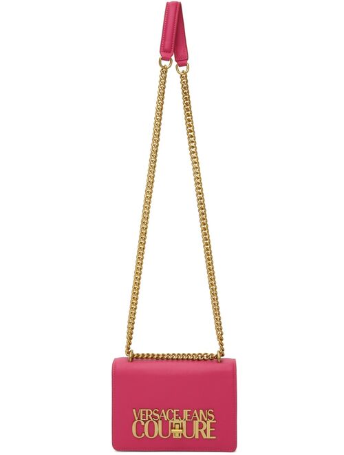 Pink Saffiano Logo Lock Bag