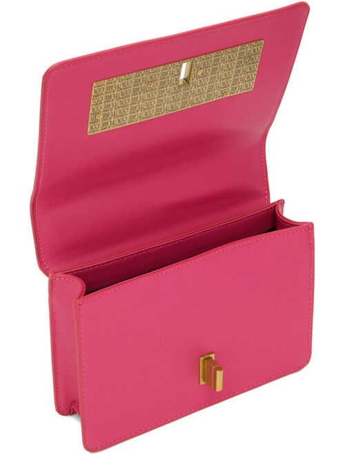Pink Saffiano Logo Lock Bag