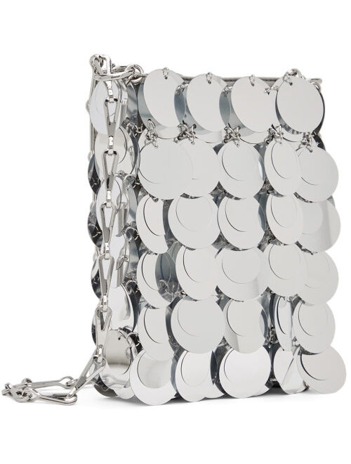 Paco Rabanne Silver Sparkle Mini Shoulder Bag