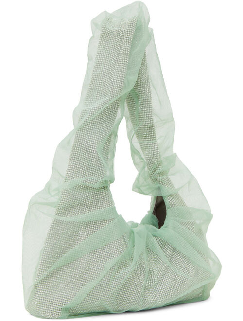KARA SSENSE Exclusive Silver & Green Crystal Mesh Bag