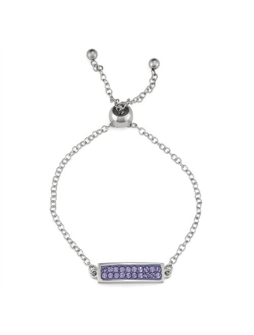 Purple Bar Adjustable Bracelet - Made with Swarovski Crystals