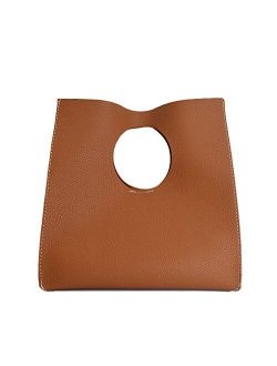 Hoxis Vintage Minimalist Style Soft Pu Leather Handbag Clutch Small Tote