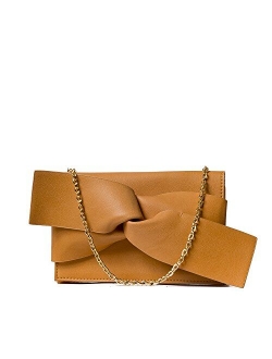Evening Clutch Messenger Style With Cute Bow Tie Purse Vegan PU Leather Crossbody Shoulder Bag by Handbag Republic