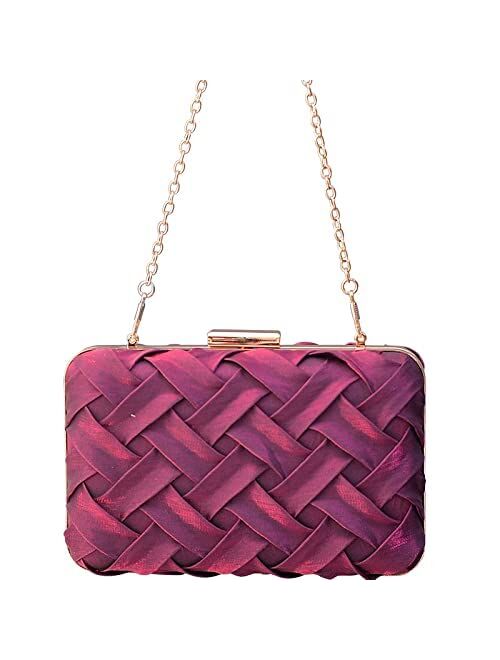 Missfiona Womens PU Leather Evening Clutch Grab Bag Formal Occasion Wedding Party Wallet