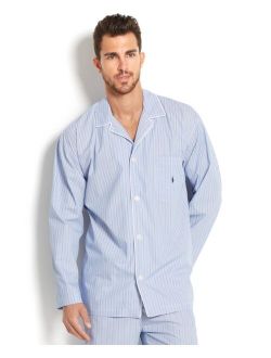 Big and Tall Blue Andrew Stripe Men's Pajama Top