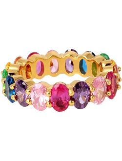 Oval Mix Stone Band Ring