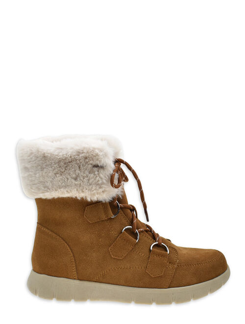 Time and Tru Womens Suede Lace Up Boot