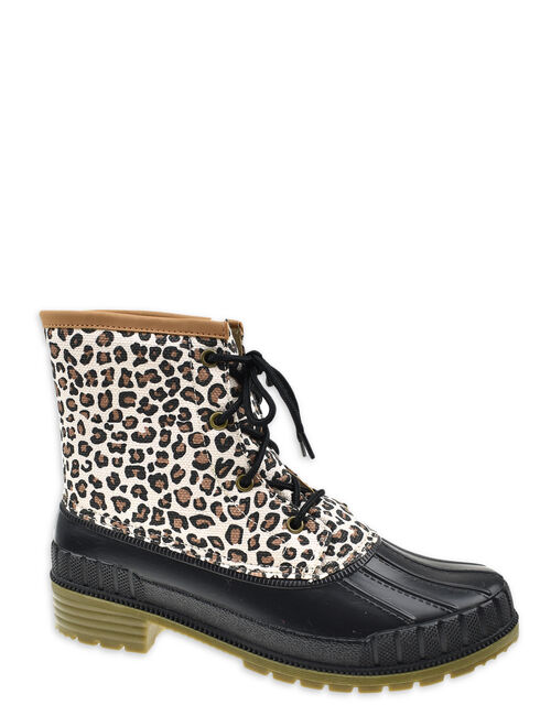 Time and Tru Womens Leopard Duck Boot