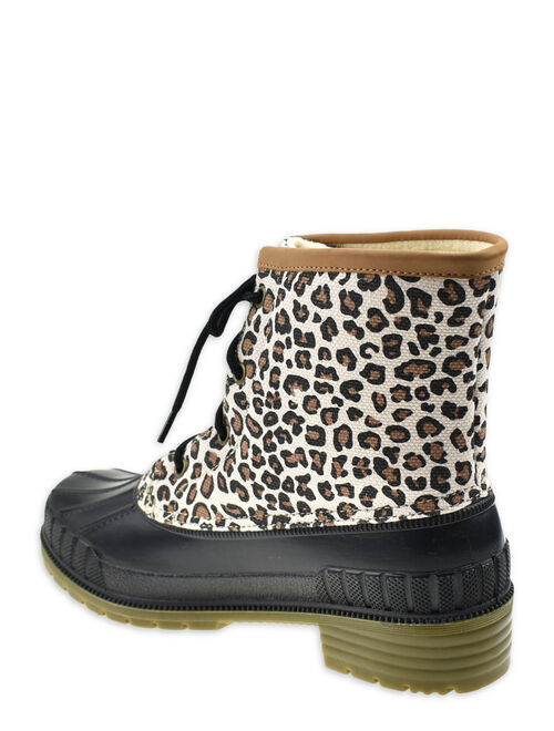 Time and Tru Womens Leopard Duck Boot